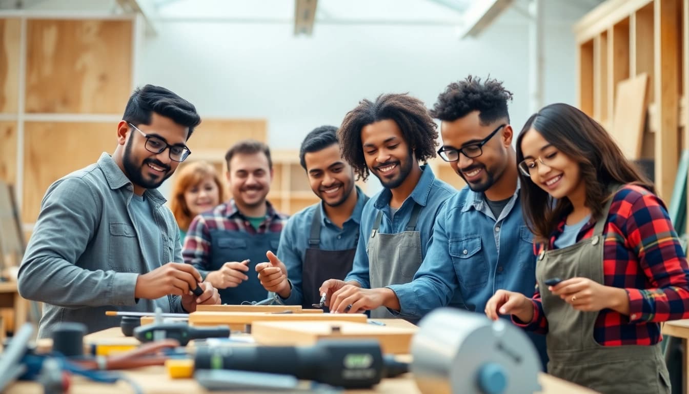 Engaged students at hawaii trade schools training with tools showcasing hands-on skills.