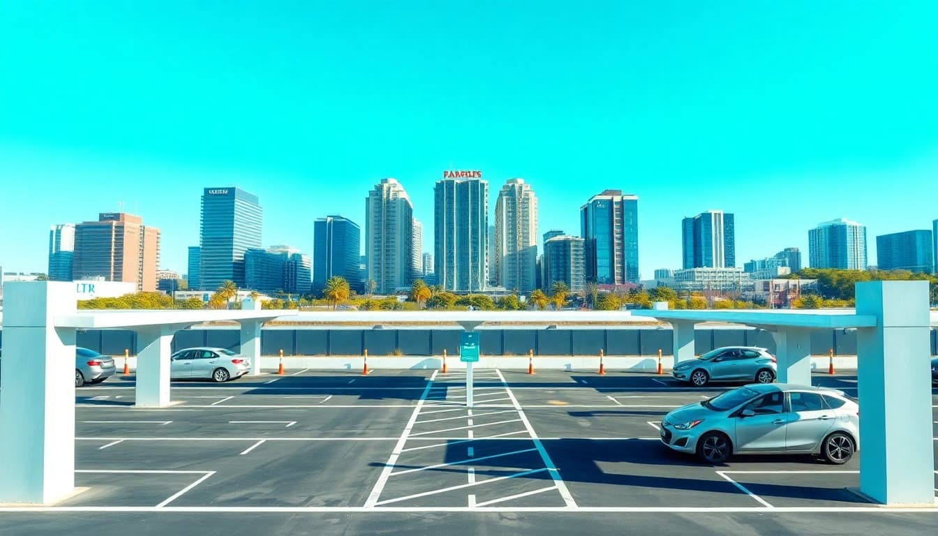 Easily accessible vrr parking in a modern facility with clear signage.