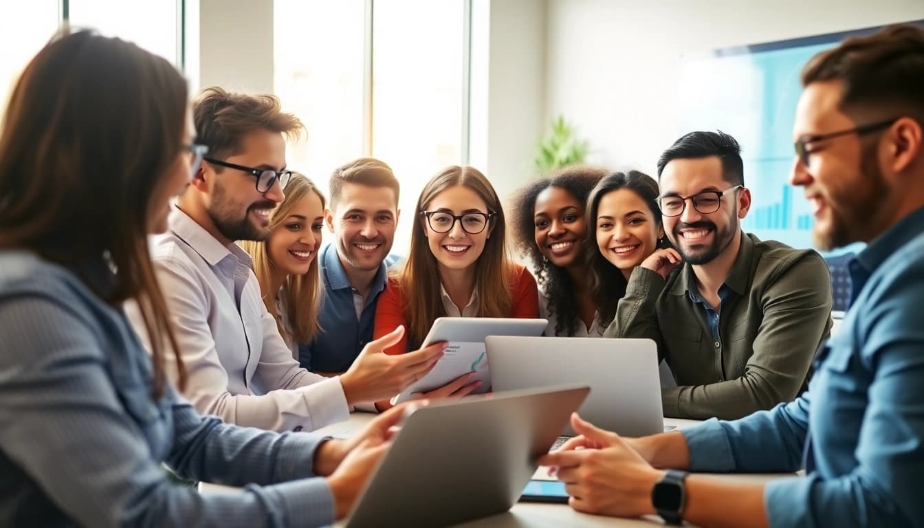 Enhancing strategies for online marketing edmonton by a diverse digital marketing team in action.