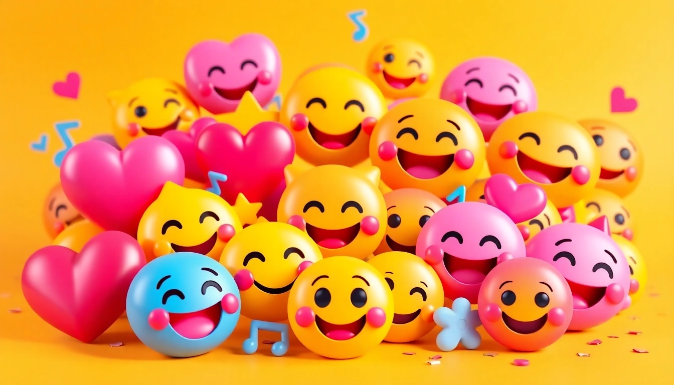 Engaging TikTok emojis collage showcasing popular icons for creative expression.