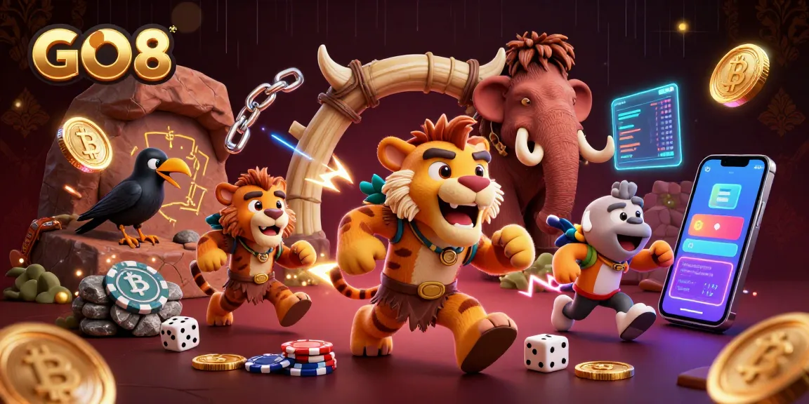 GO8 provides a thrilling experience in its vibrant prehistoric casino setting with crypto elements.