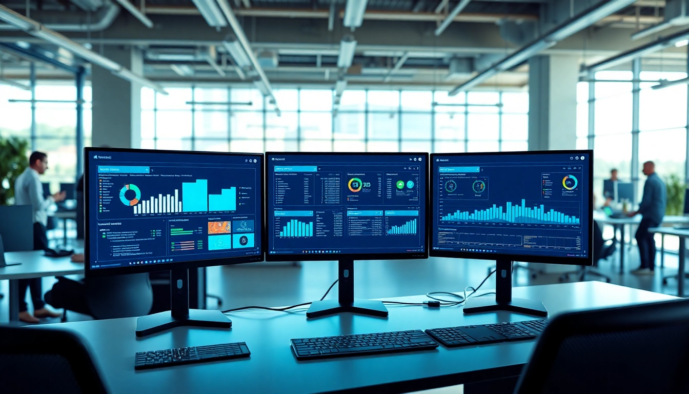 Enhance ai enterprise search capabilities with a professional office setup and modern interface.