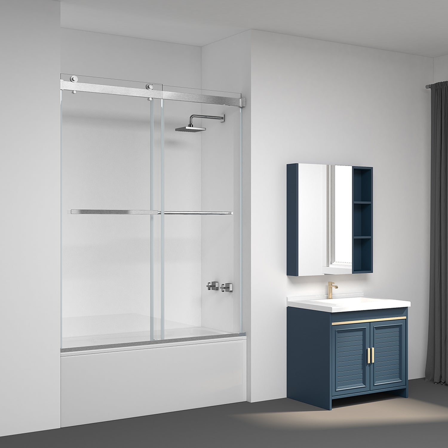 Durable Sliding Glass Shower Doors With Tempered Glass