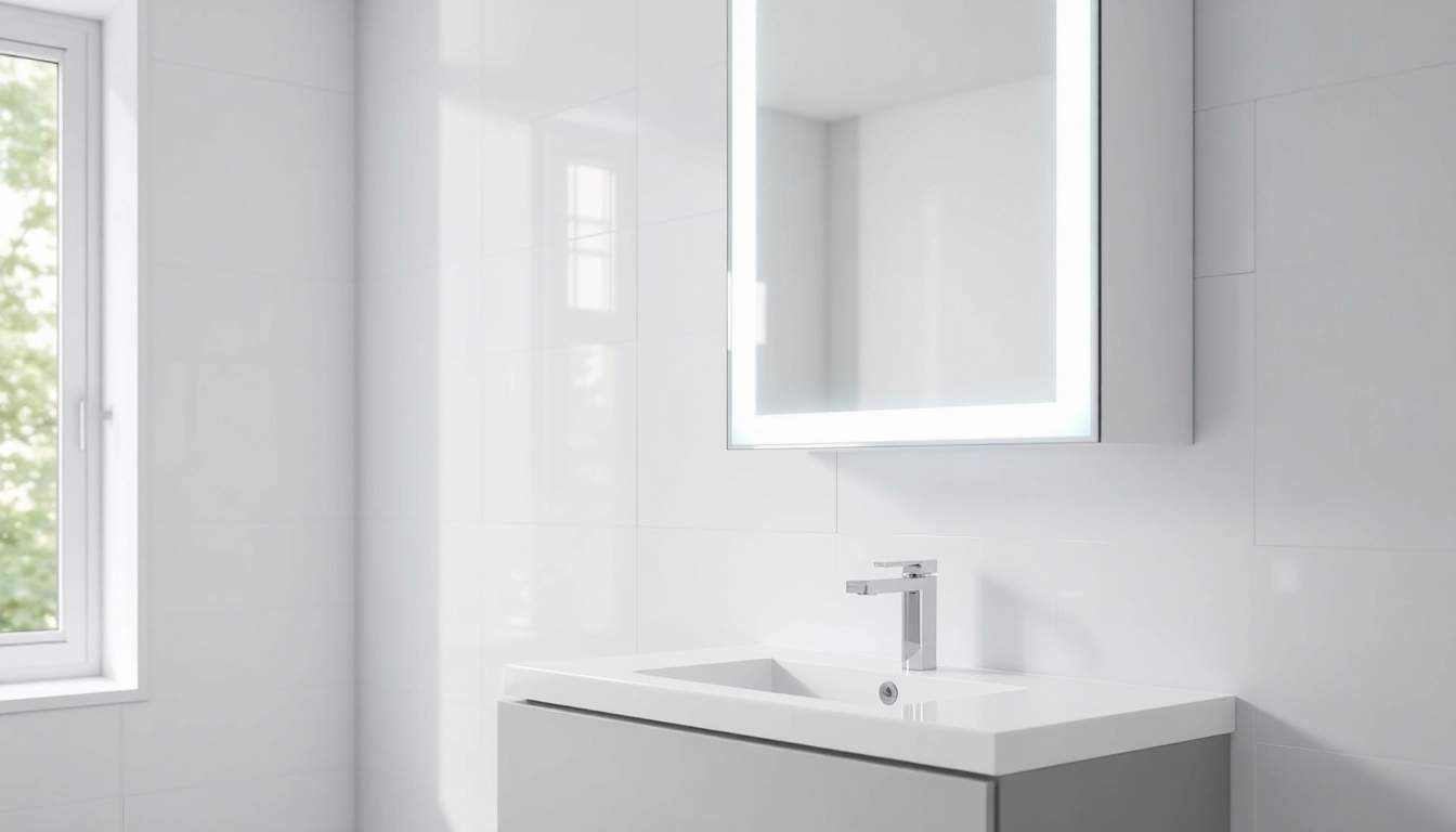 Enhance your bathroom with beautifully designed illuminated bathroom cabinets featuring LED lights.