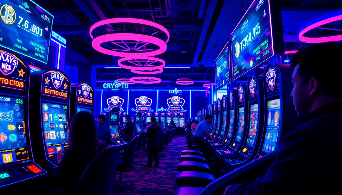 Engaging scene in the best crypto casino, highlighting exciting gaming experiences and vibrant designs.