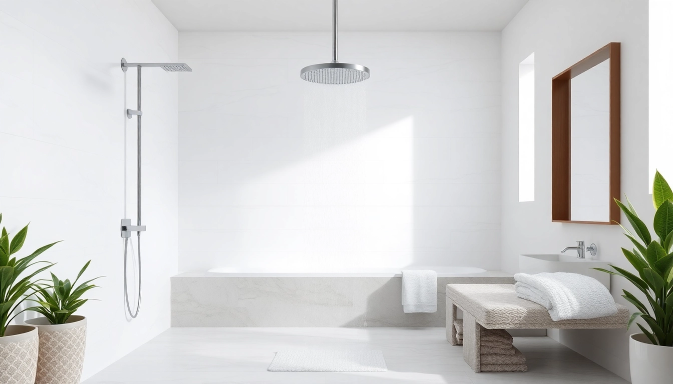 Transform any bathroom with elegant showers Australia, showcasing stylish fixtures and a serene setting.