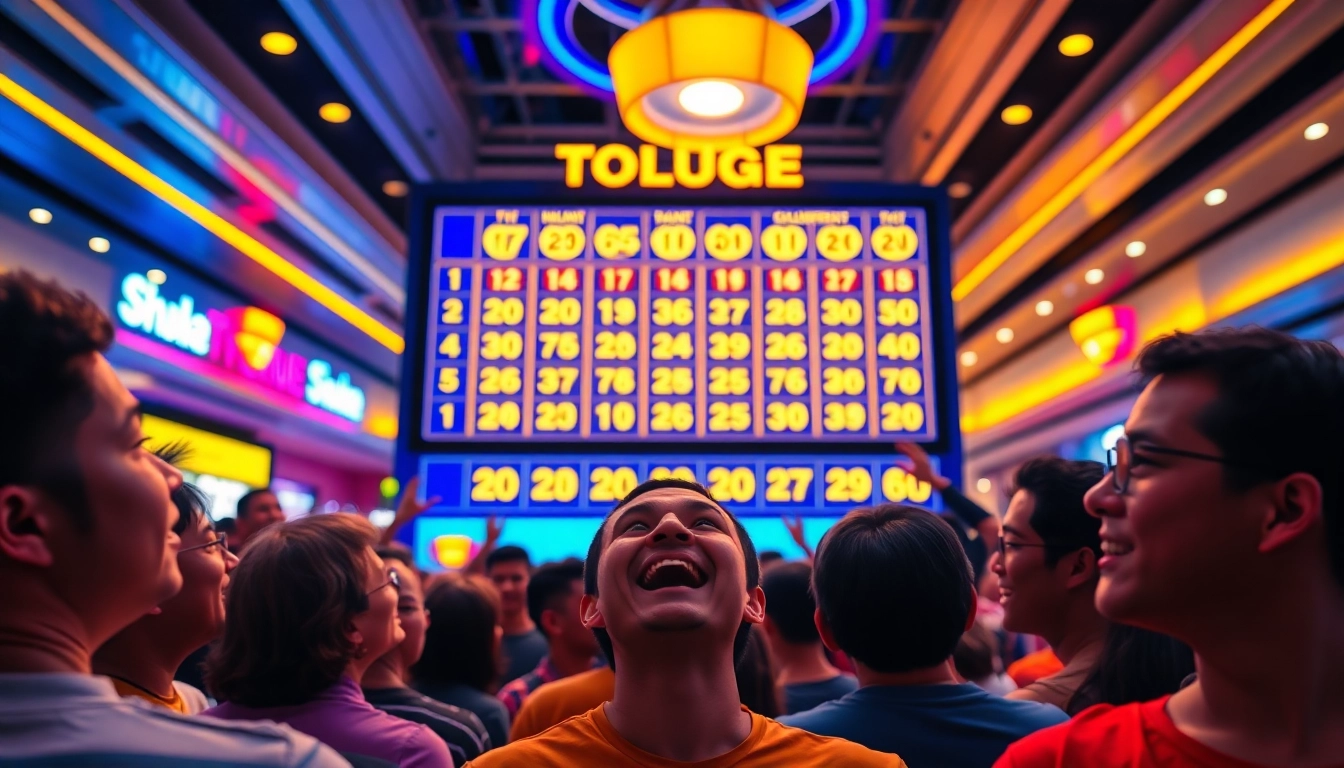 Menampilkan angka togel dengan latar belakang pemain yang bersemangat.