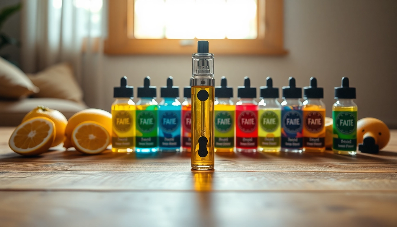 Indulge in flavors with a vibrant vape pen and e-liquids arrayed stylishly.