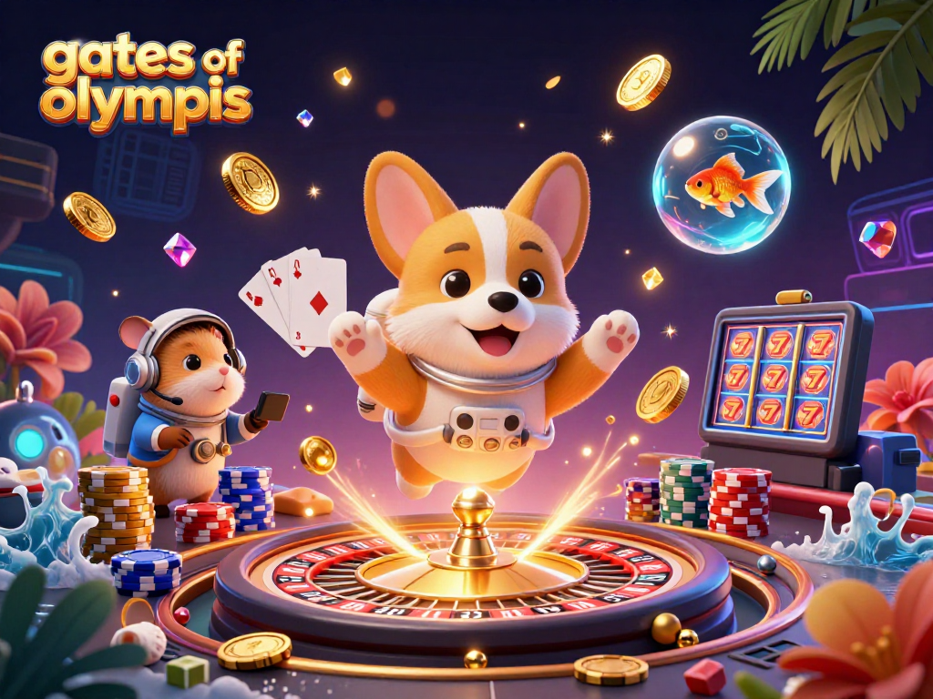 Experience the excitement of gates of olympus as the astronaut corgi spins in a space station casino