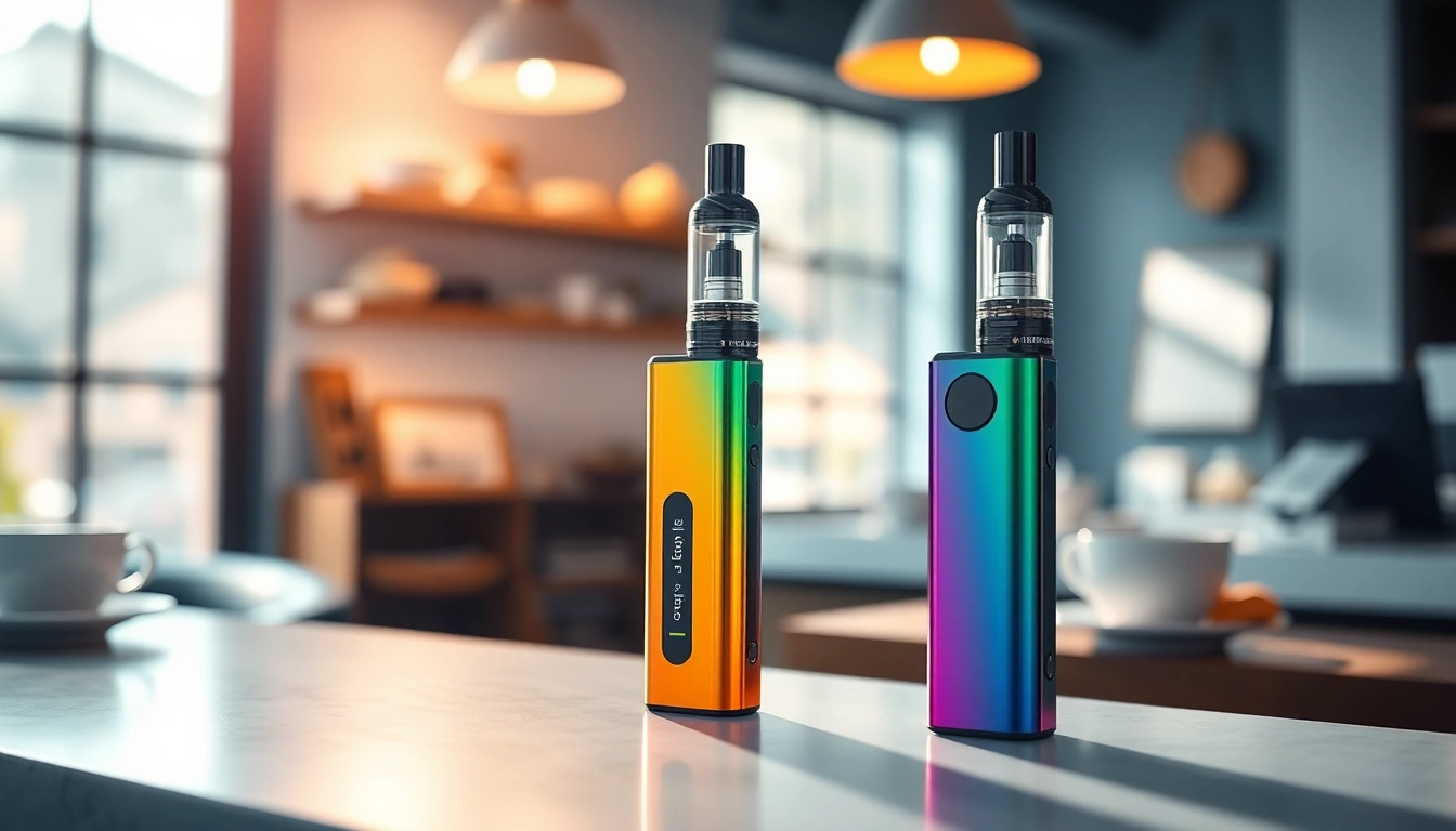 Engaging air bar vape presented in a stylish café setting, highlighting its modern design.