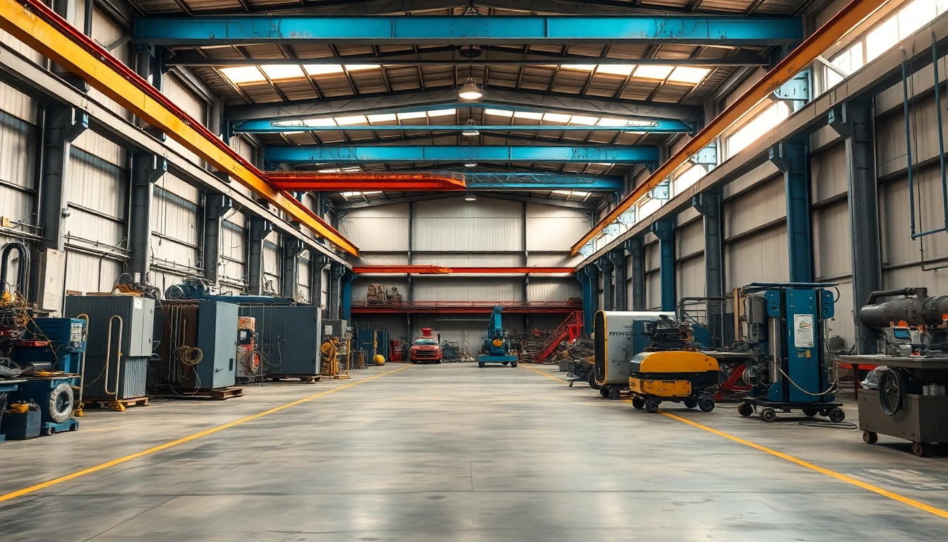 Workers operating machinery in a steel fabrication shop, demonstrating precision and craftsmanship.