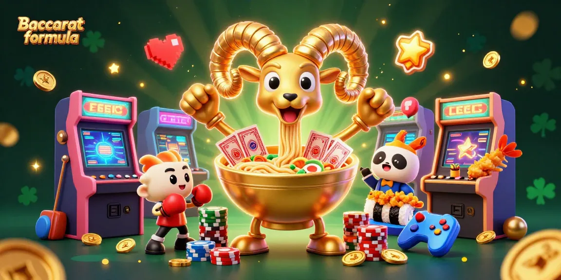 Experience winning strategies with Baccarat formula in a vibrant 3D casino scene filled with dynamic characters.