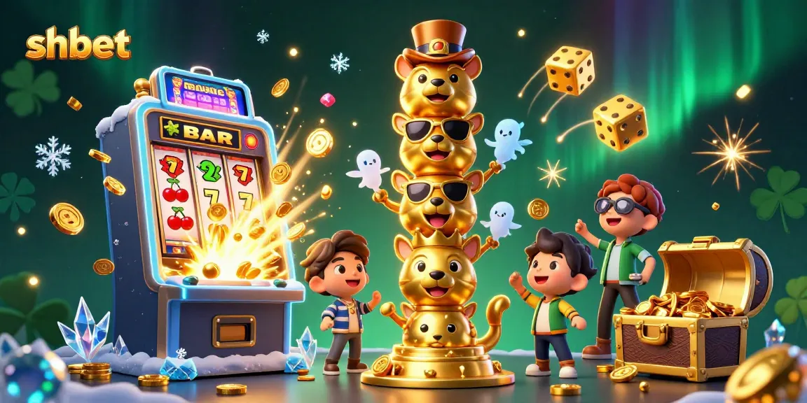 Experience the vibrant excitement of shbet with playful characters and dazzling casino elements.