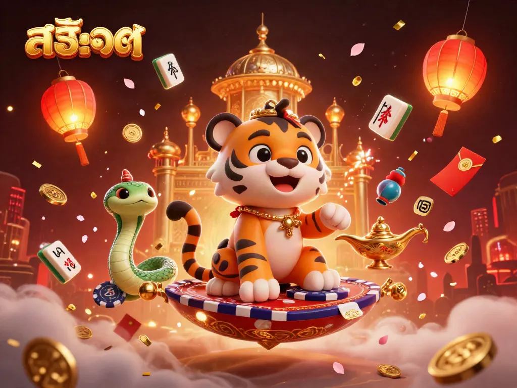 Engage with exciting สล็อต environments and themes through a vibrant 3D illustration featuring a tiger sultan.
