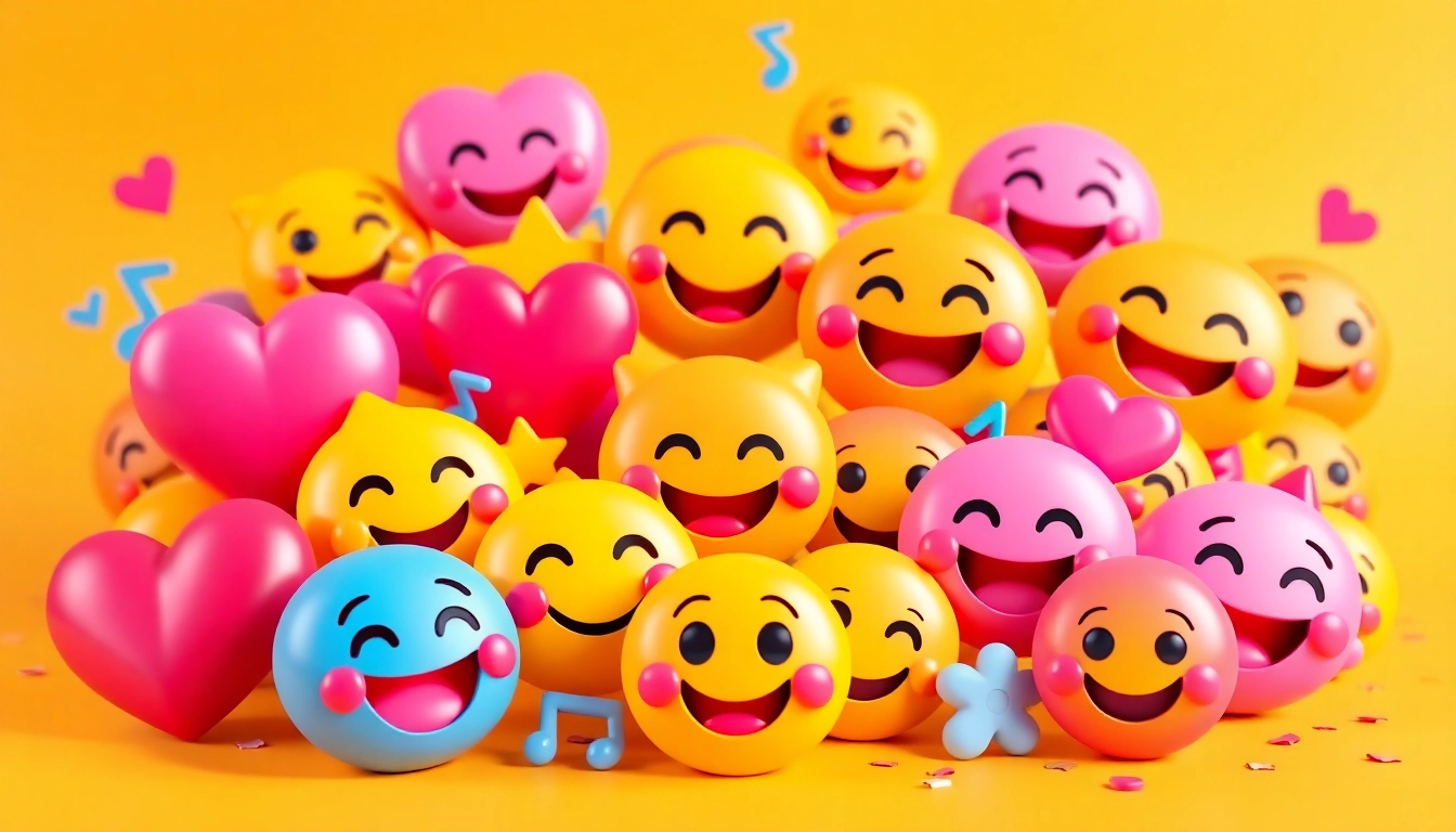 Engaging TikTok emojis collage showcasing popular icons for creative expression.