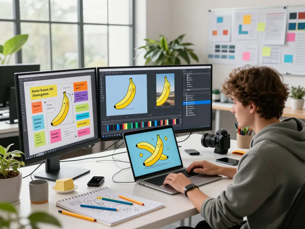Dynamic workspace showcasing nano banana AI image editor in an innovative editing environment, inspiring creativity and collaboration.