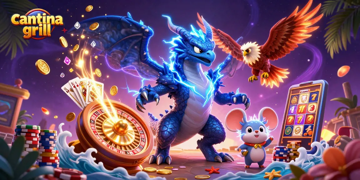 Engage in thrilling gameplay at cantina grill with vibrant characters and dynamic casino elements.