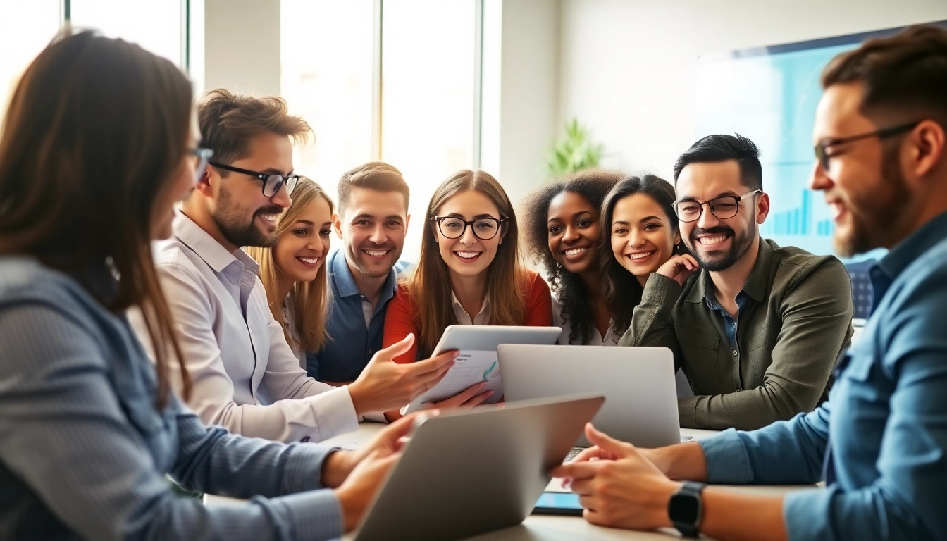 Enhancing strategies for online marketing edmonton by a diverse digital marketing team in action.