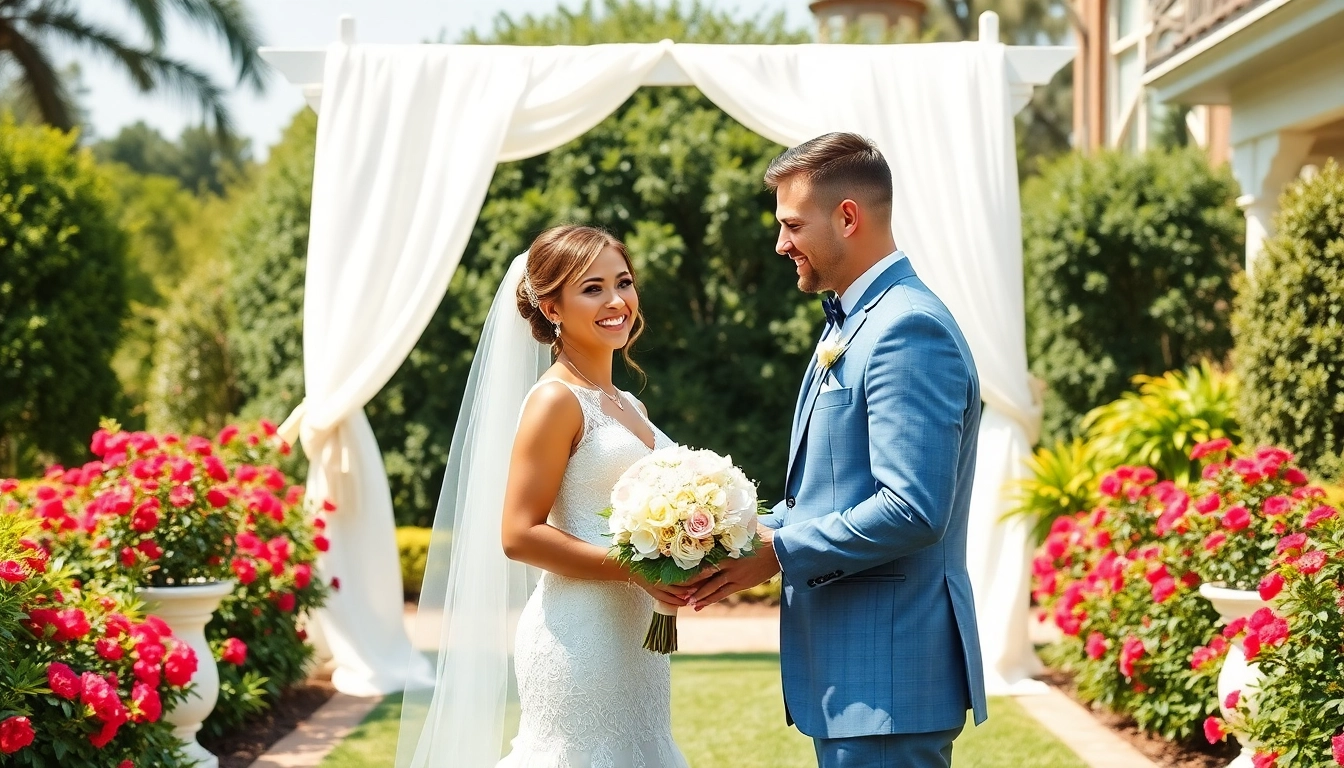 Captivating scene at a Jacksonville Wedding Venue where a couple joyfully exchanges vows.
