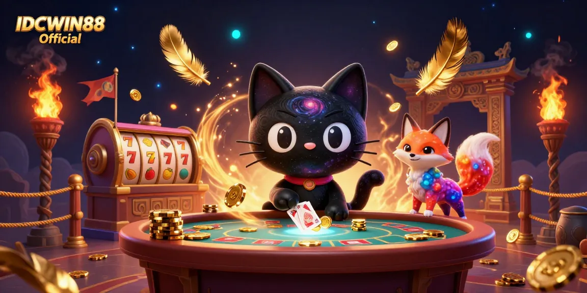 Engage in thrilling gameplay at IDCWIN88 Official with cosmic characters at a vibrant casino.