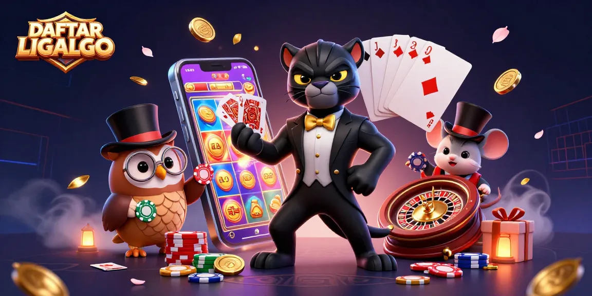 DAFTAR LIGALGO engaging in exciting casino gaming with vibrant characters and dynamic elements.