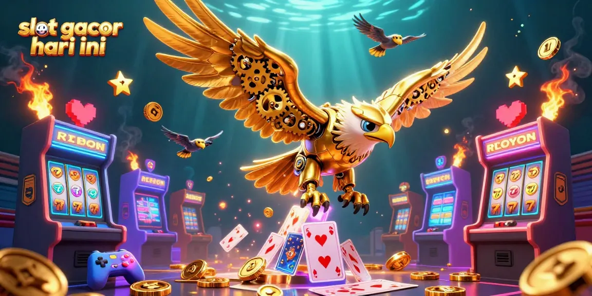 Experience thrilling action with slot gacor hari ini, showcasing vibrant characters among 3D gaming elements.