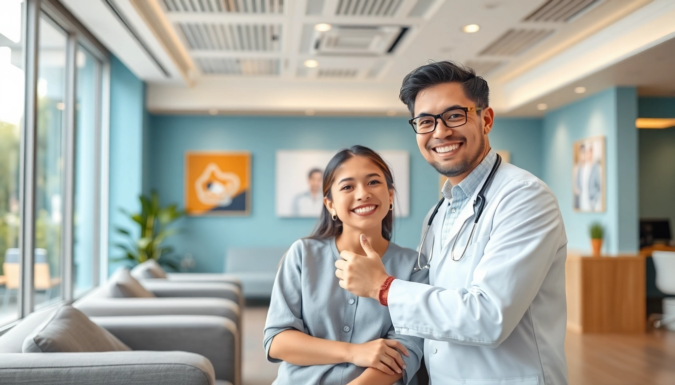 Friendly orthodontist discussing orthodontic braces in Cheras with a patient in a bright, modern clinic.