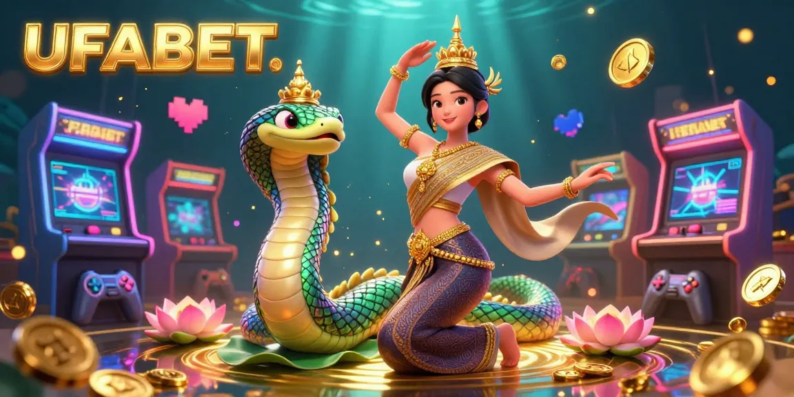 Experience the excitement of UFABET with vibrant casino elements and traditional Thai culture.