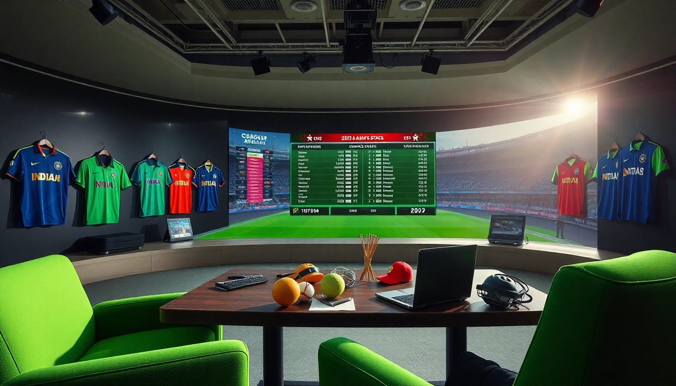 Engaging team prediction ipl today analysis in a sports studio with vibrant visuals.