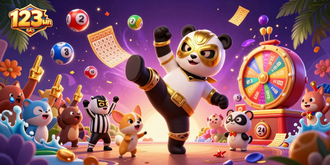 Experience the thrill of 123win, with a vibrant 3D wrestling theme and exciting lottery elements.