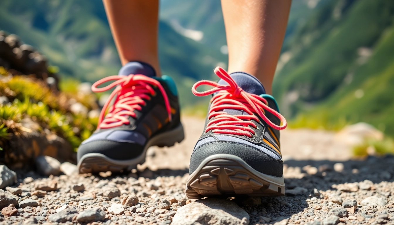 Botas montaña niño en un sendero rocoso ideales para aventuras al aire libre.