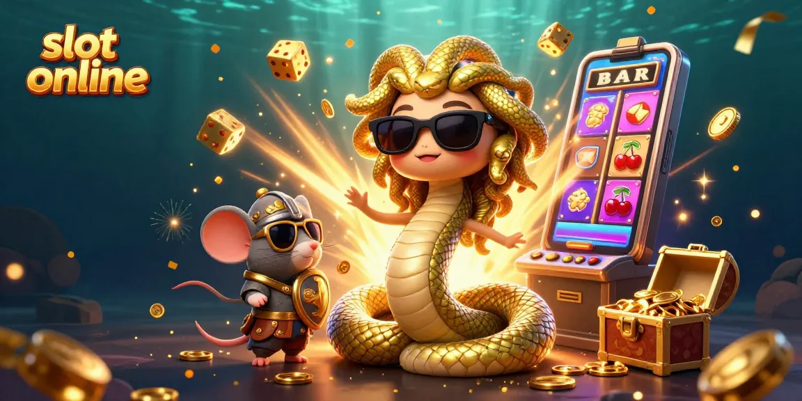 Experience the excitement of slot online with a fun, interactive scene featuring vibrant casino elements.