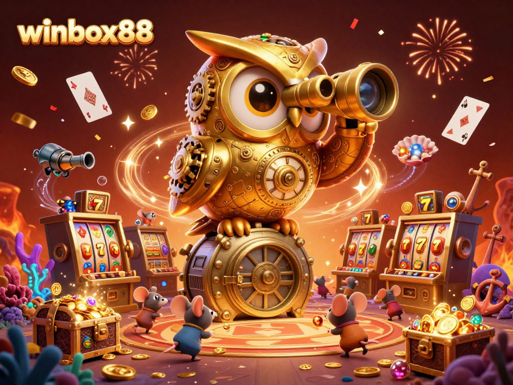 Experience the excitement of winbox88 with a vibrant casino scene full of engaging characters.
