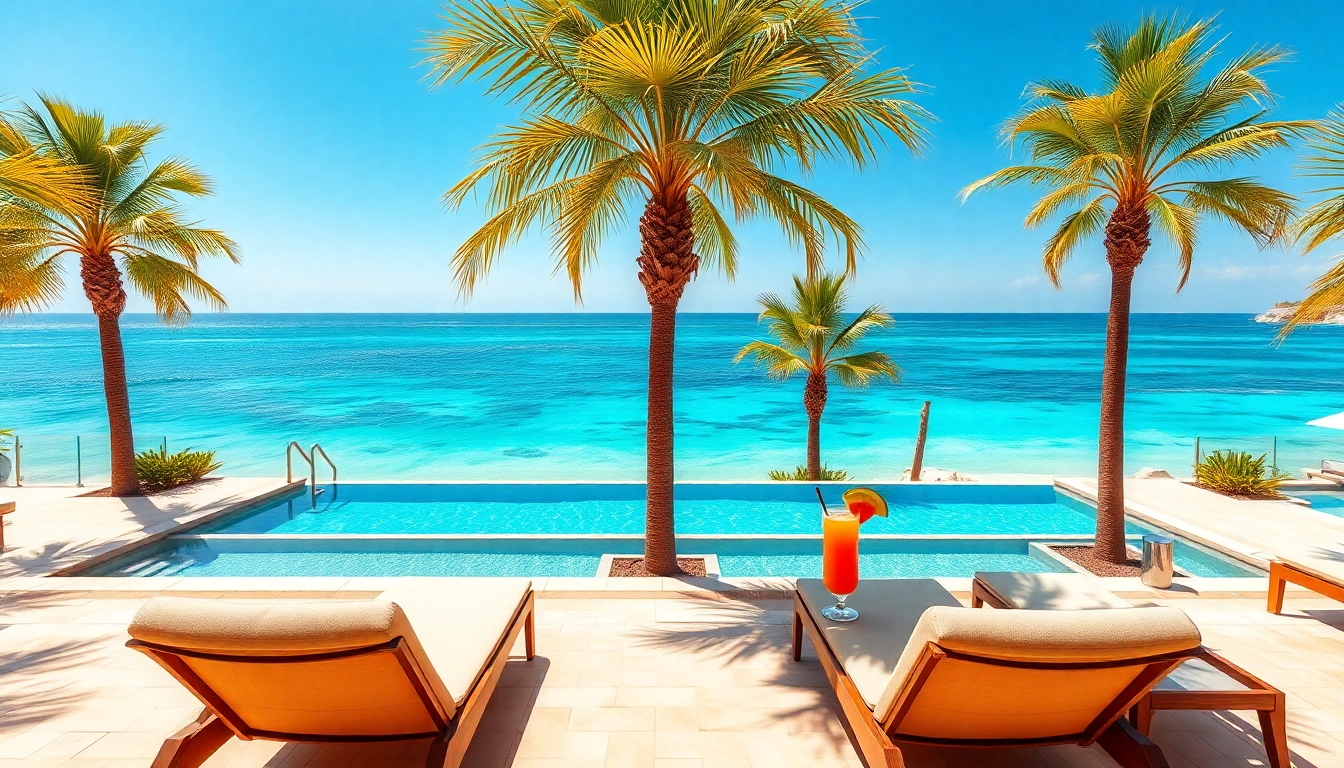 Enjoy a relaxing moment featuring a luxury Cabo vacation with a picturesque resort pool and ocean view.