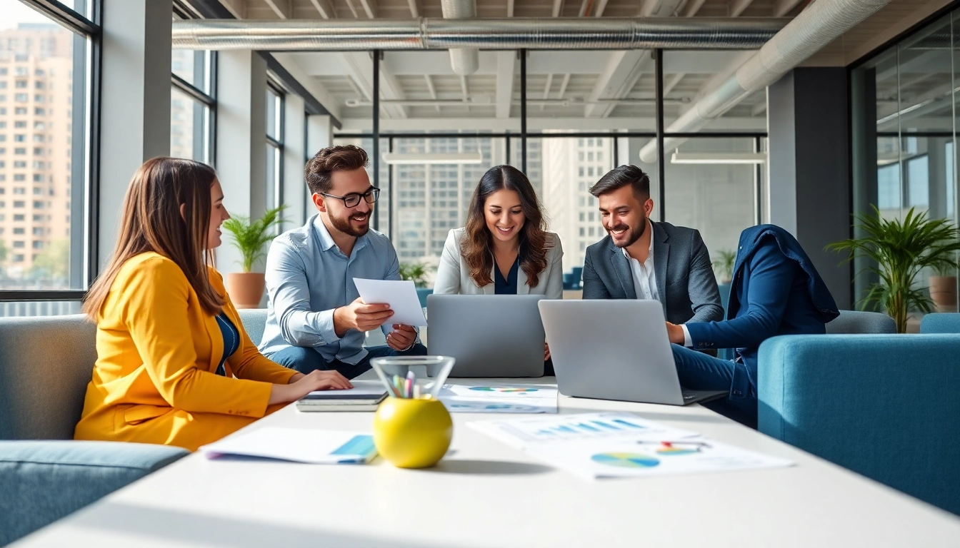 Team focusing on online marketing edmonton strategies in a collaborative setting.