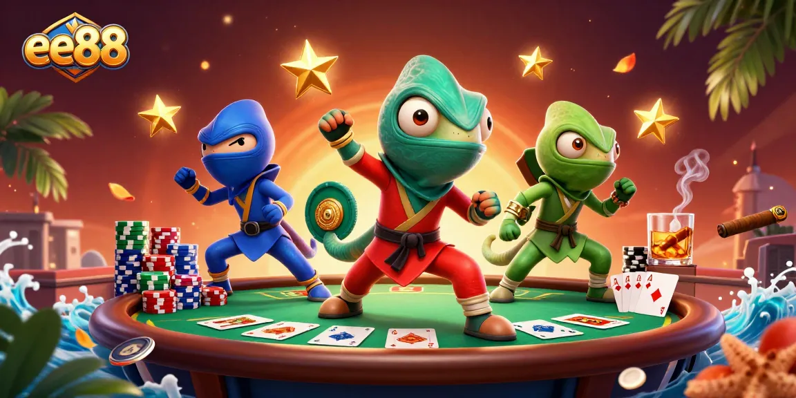 Join the exciting games at ee88 while our ninja chameleons ace the bets and share big wins.