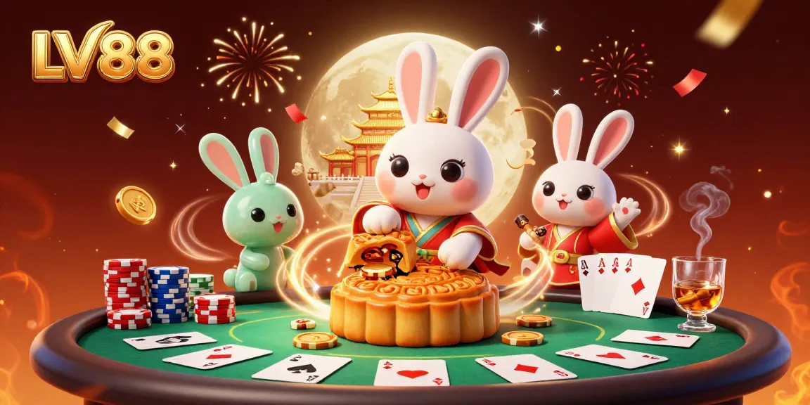 Experience thrilling play at LV88 with a fantasy illustration featuring poker chips and casino elements.