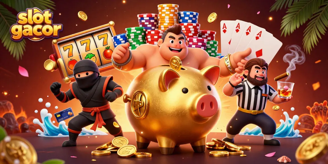 Permainan slot gacor yang menampilkan karakter kartun 3D menarik dengan efek koin berkilau.