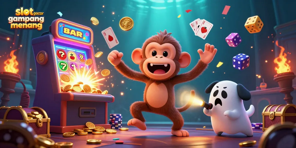Menang besar dengan slot gacor gampang menang di kasino menakutkan dalam ilustrasi yang penuh warna.
