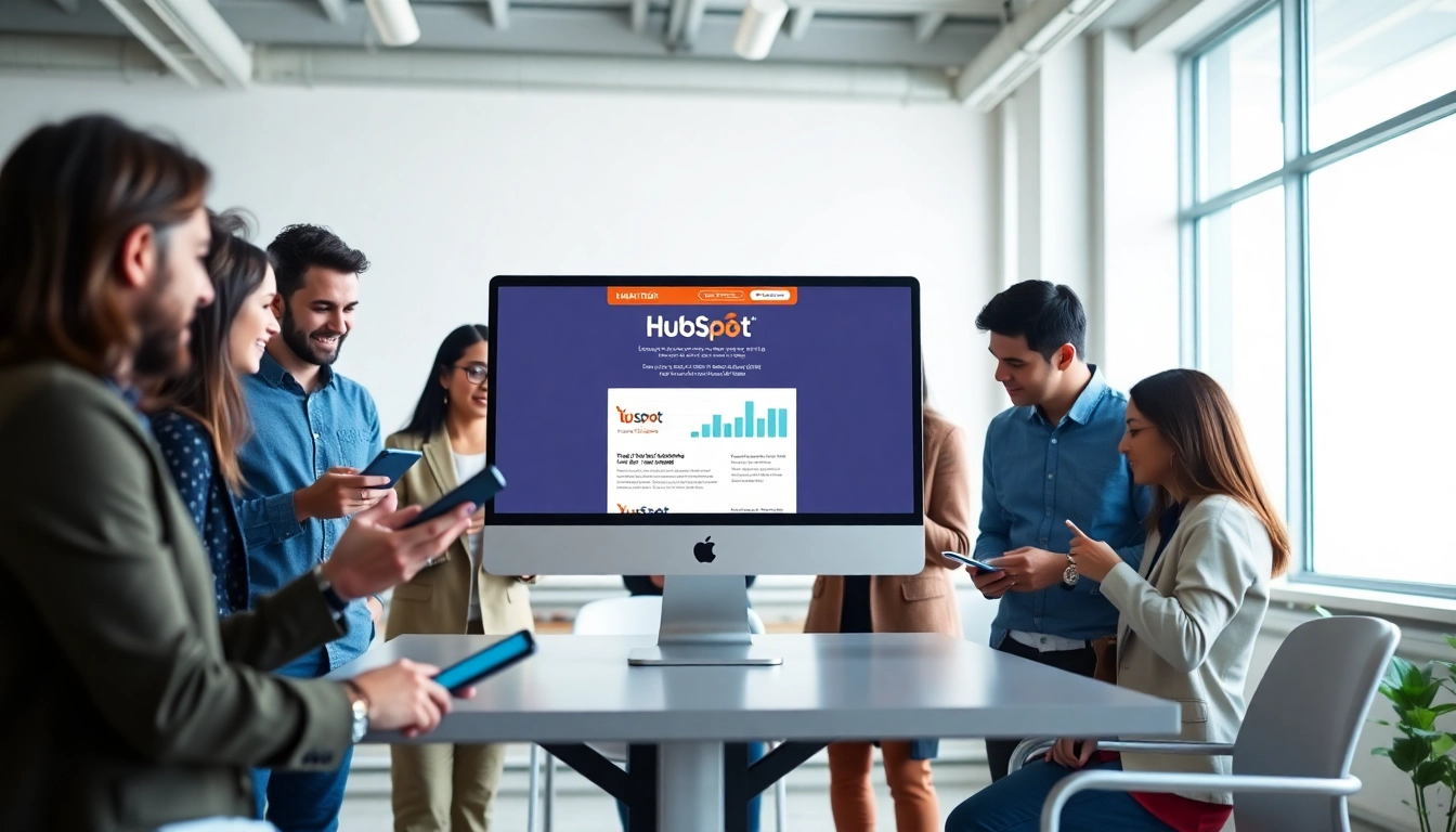 Engaging professionals discuss strategies for HubSpot marketing email effectiveness.