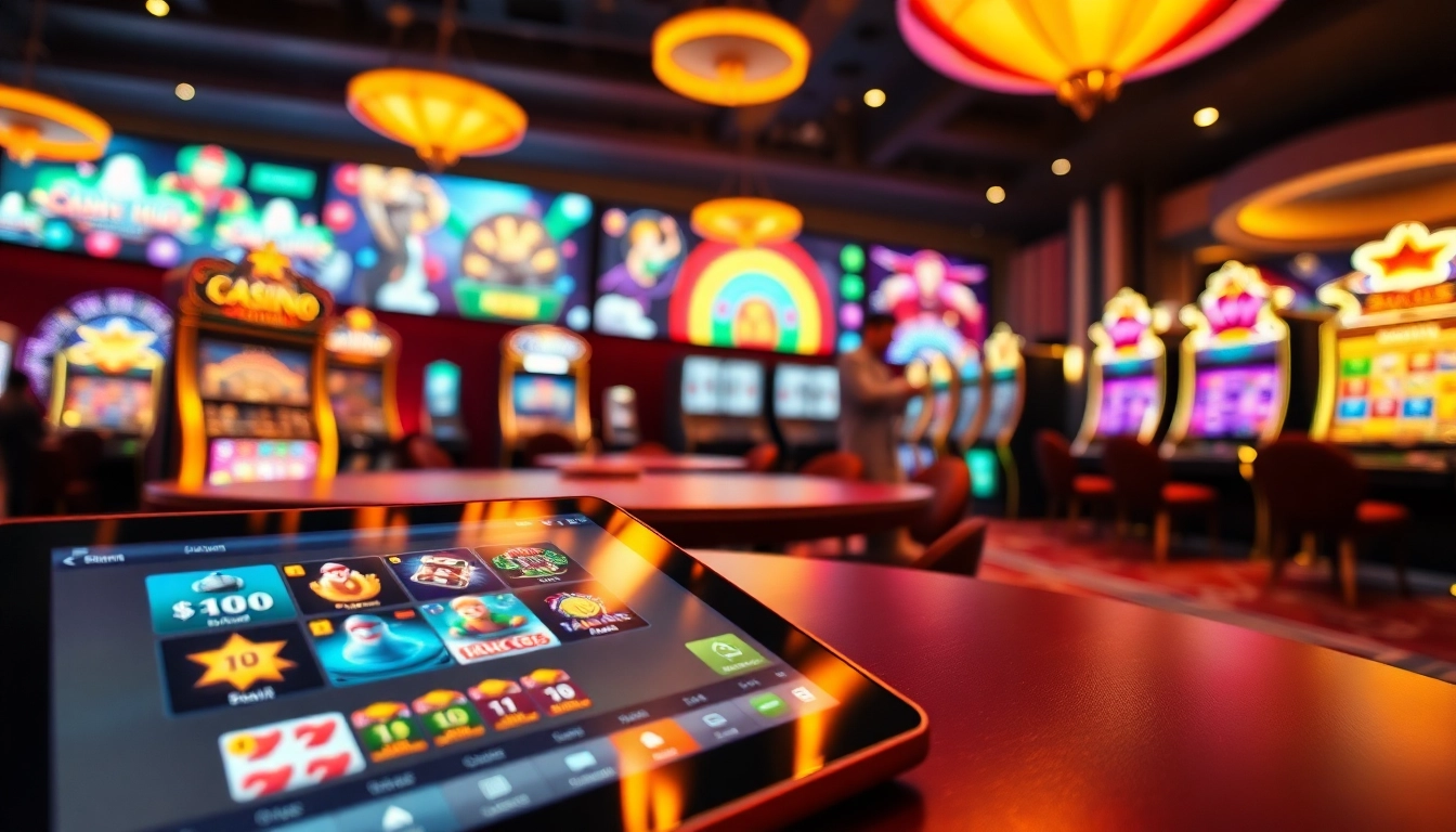Engaging scene of online casinos in British Columbia featuring virtual gaming options.