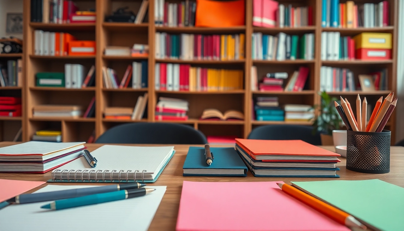 Shop unique and vibrant stationery uk items on a beautifully organized desk.