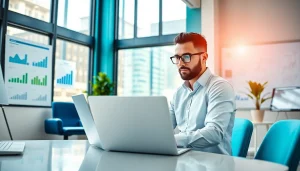 Enhance your online presence with professional SEO services Malaysia in a modern office setting.