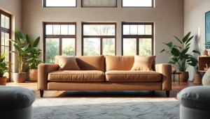 Showcase of stylish sofa beds in a cozy living room with natural lighting and earthy tones