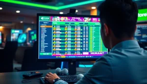 Visualisasi pengalaman togel online yang menarik dengan pemain terlibat dalam situs taruhan.