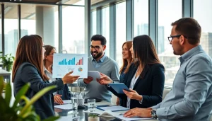 Engaging marketing team showcasing Good Wolf Marketing strategies in a creative office.