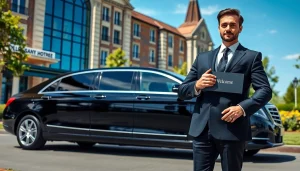 Chauffeur Nottingham providing professional car service at a luxury hotel entrance.