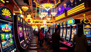 Mainkan situs slot gacor dengan atmosfer kasino yang meriah dan penuh warna.