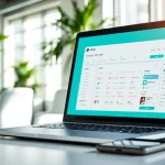 Boost engagement with the TikTok SMM panel showcased on a laptop in a professional office.