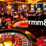 Experience the thrill of mm88 at a vibrant casino with players and roulette.